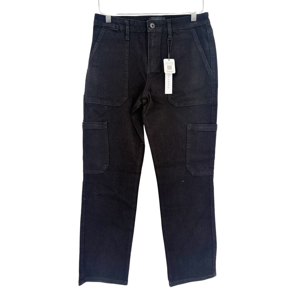 SANCTUARY Jeans Size 33 Side Pockets Black Straight Leg Denim Pants Pant - Picture 2 of 6